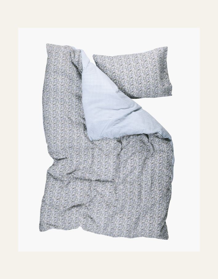 Pussilakanasetti kreppipuuvillaa moniväri/sininen - 2