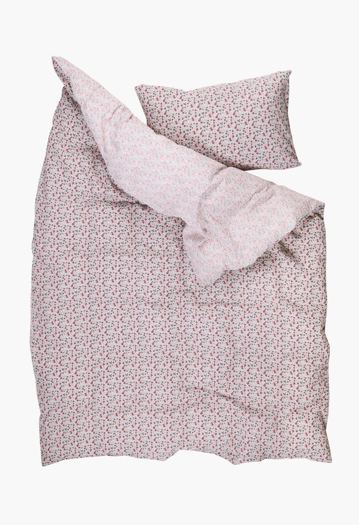 Pussilakanasetti kreppipuuvillaa moniväri/roosa - 2