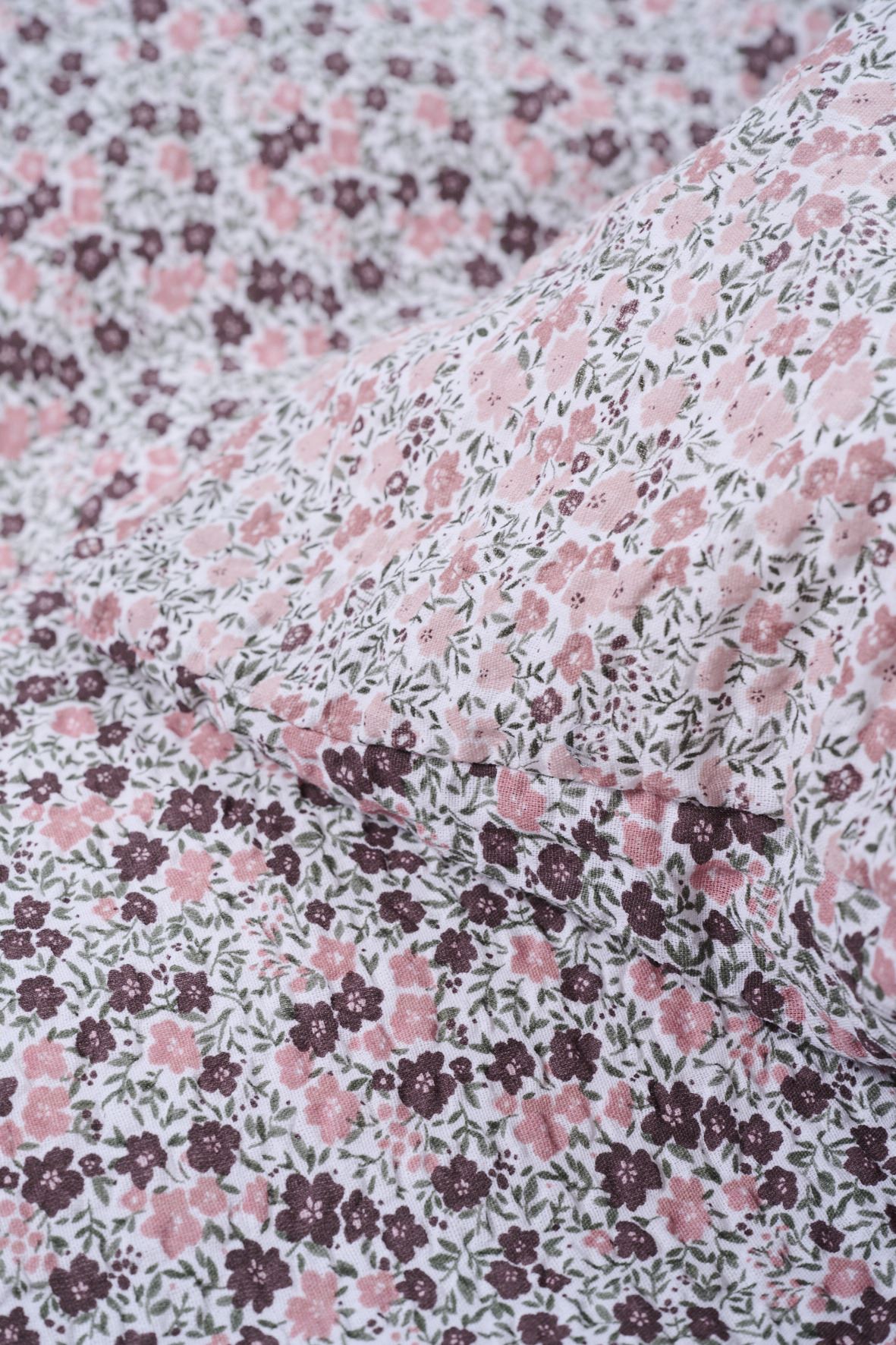 Pussilakanasetti kreppipuuvillaa moniväri/roosa - 3