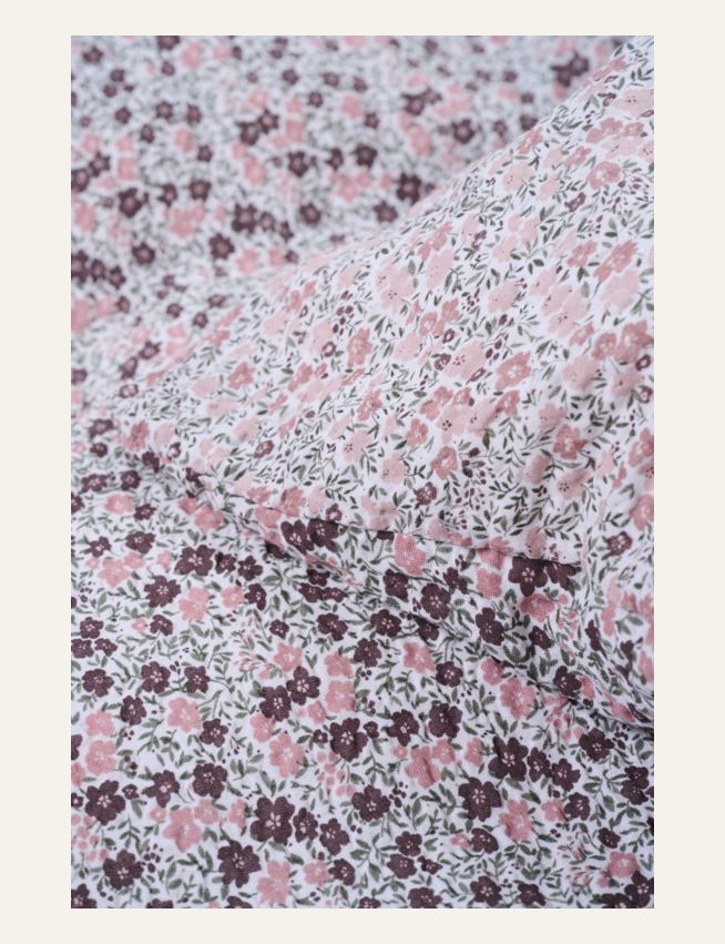 Pussilakanasetti kreppipuuvillaa moniväri/roosa - 3