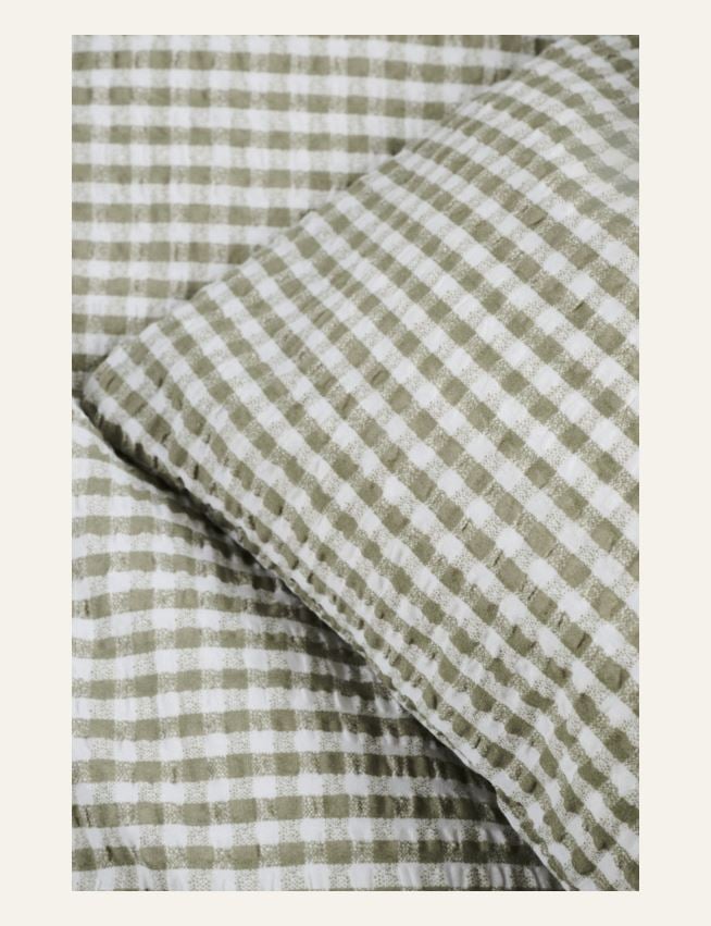 Pussilakanasetti kreppipuuvillaa oliivinvihreä - 2