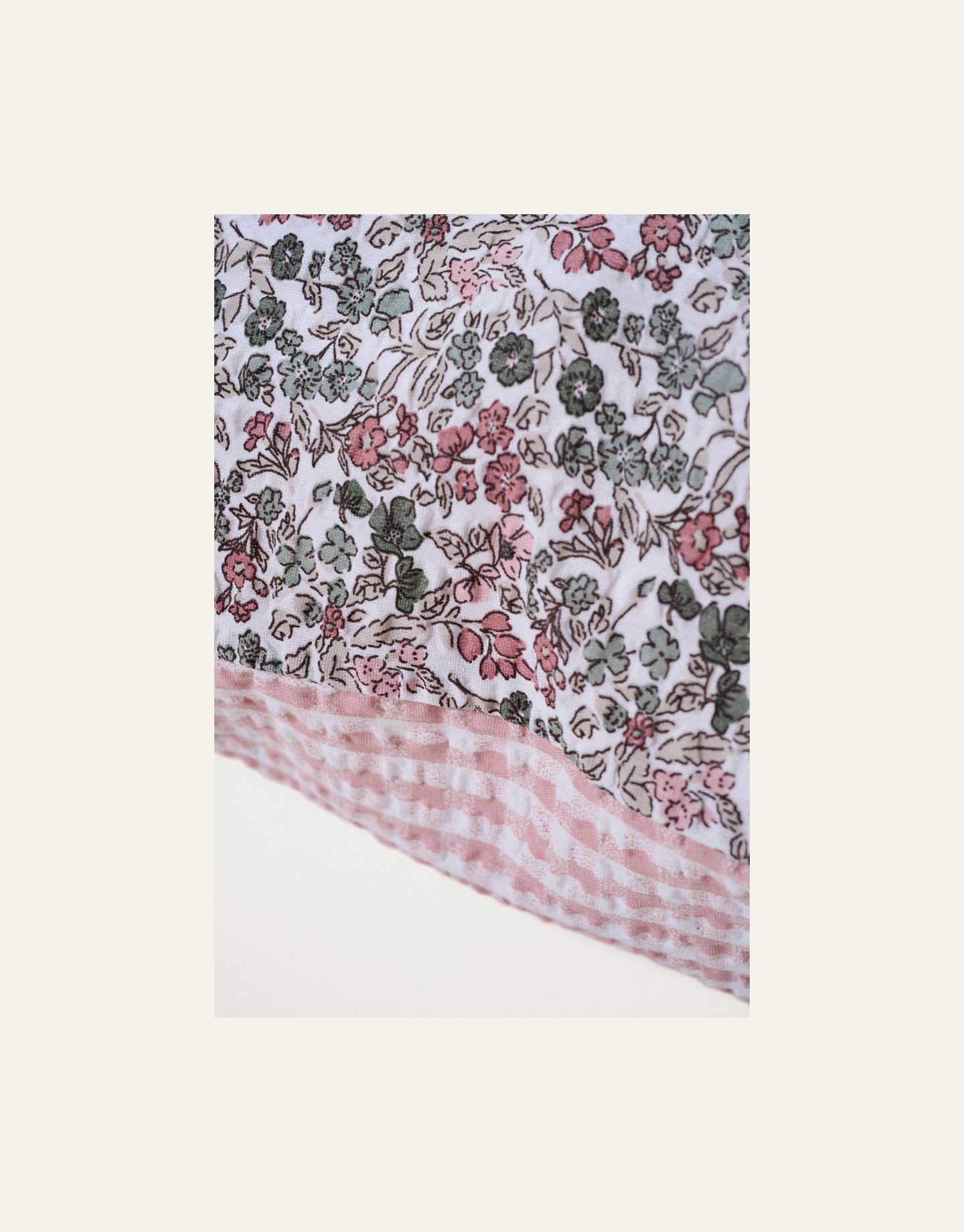 Tyynyliina kreppipuuvillaa moniväri/roosa - 2