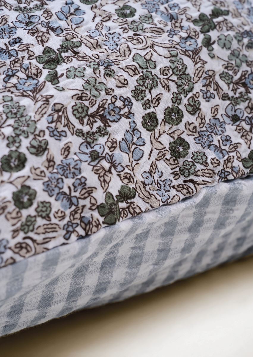 Tyynyliina kreppipuuvillaa moniväri/sininen - 2