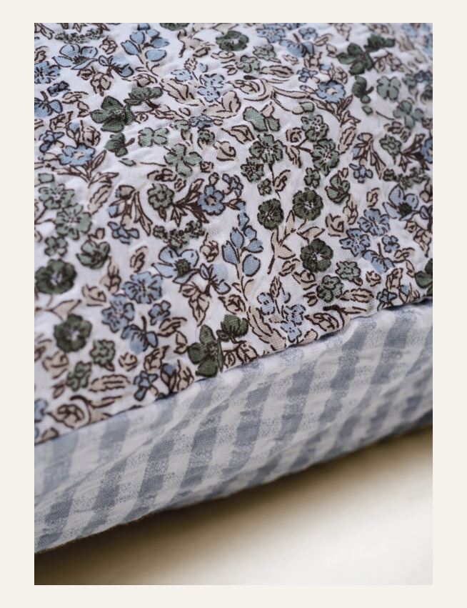 Tyynyliina kreppipuuvillaa moniväri/sininen - 2