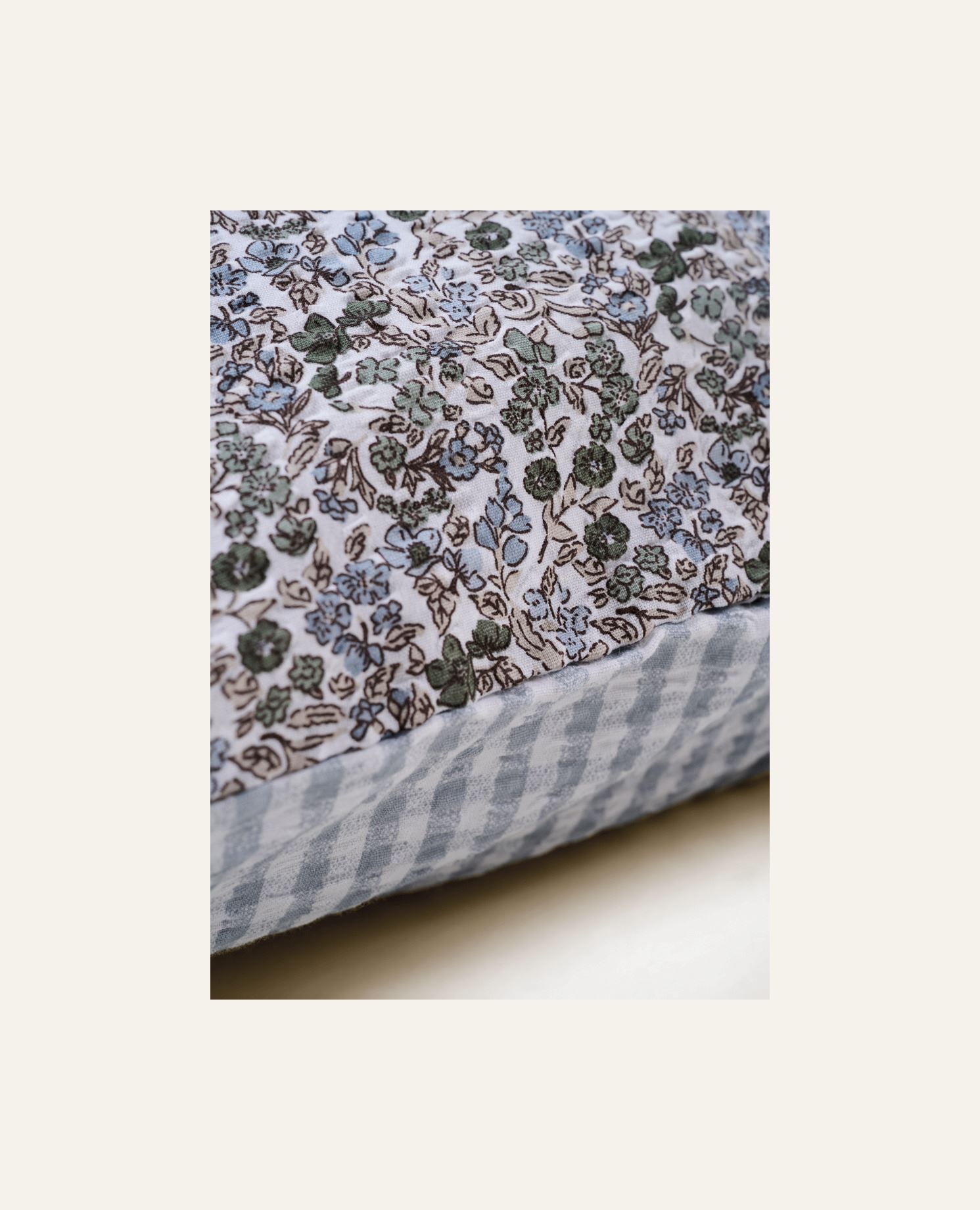 Tyynyliina kreppipuuvillaa moniväri/sininen - 2