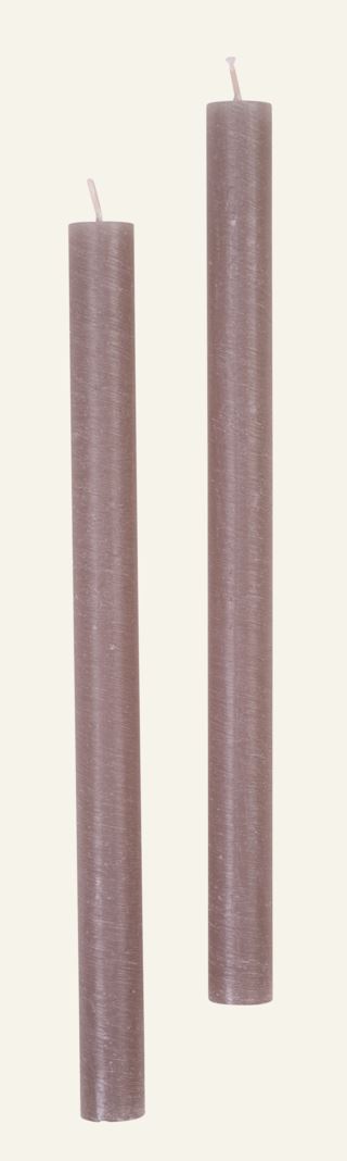 Rustikk 2pk kruunukynttilä beige