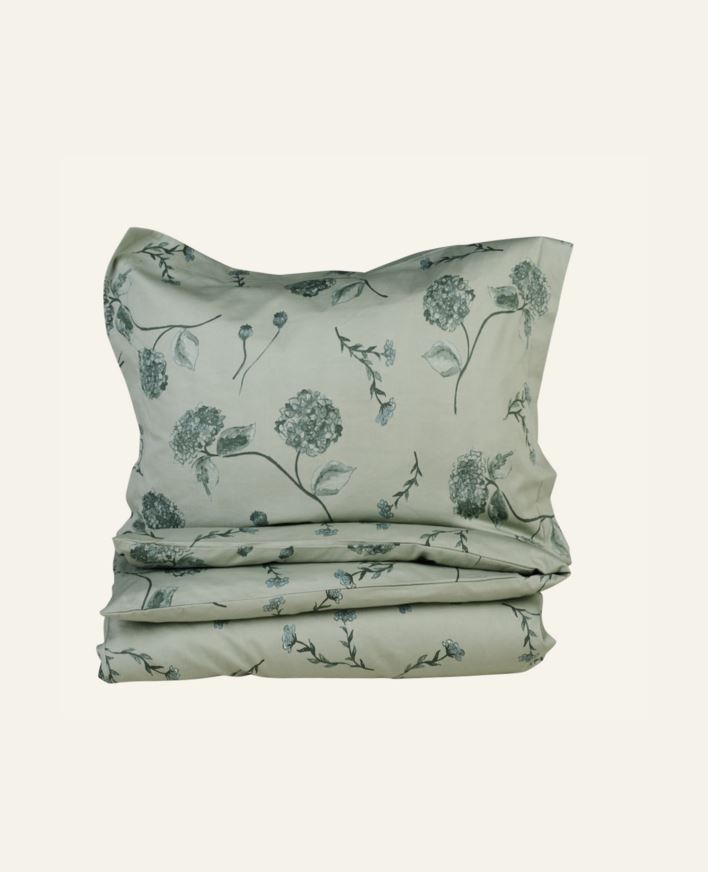 Pussilakanasetti satiinipuuvillaa vihreä - 150x210 cm/50x60 cm vihreä - 1