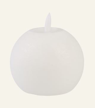 Lucius rustic round led-kynttilä valkoinen