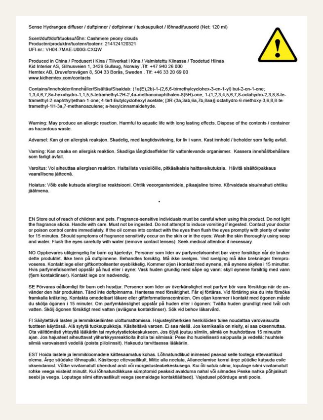 Huonetuoksu moniväri/valkoinen - 2