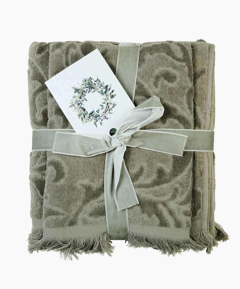 Pyyhesarja oliivinvihreä - 70x140cm/40x60cm oliivinvihreä - 1