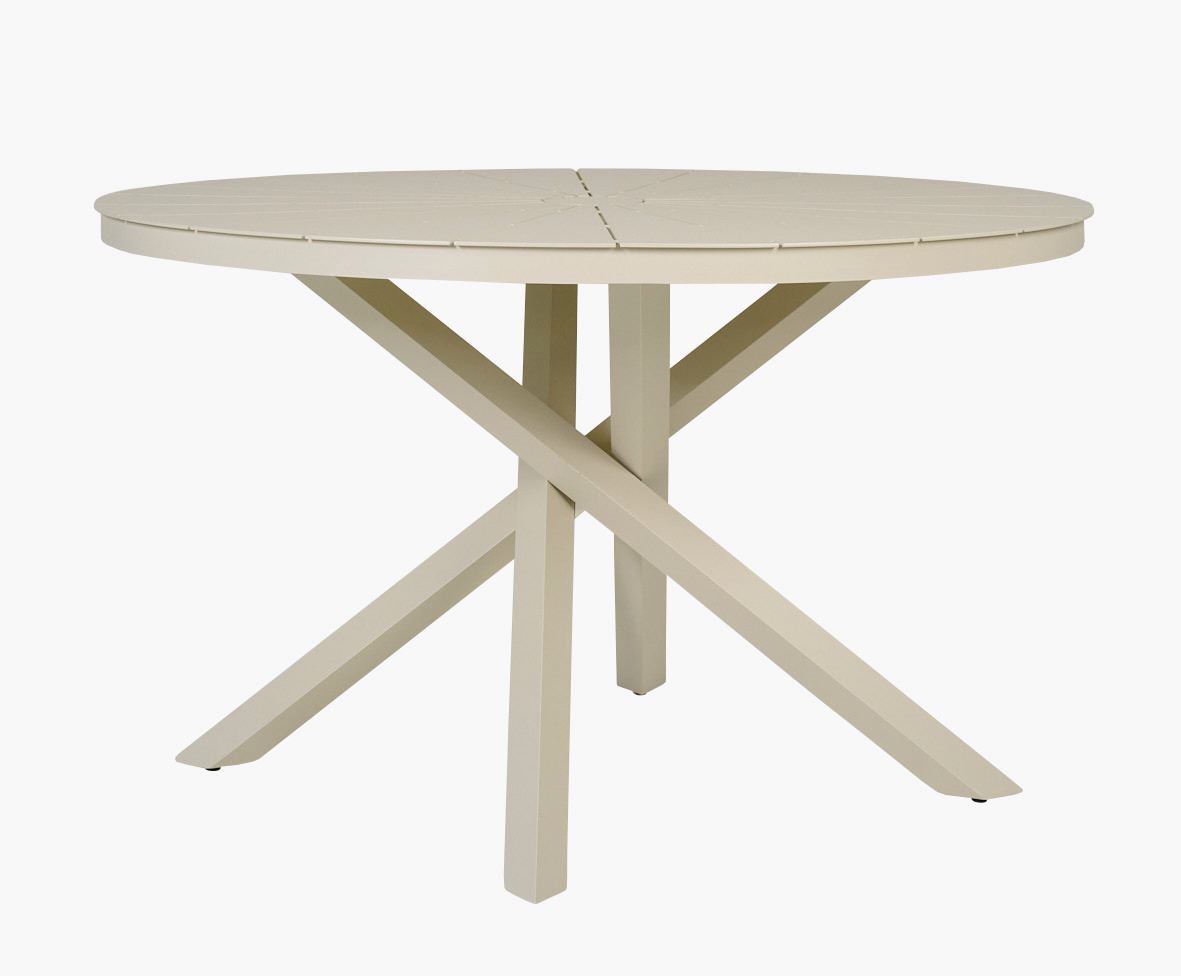 Puutarhapöytä luonnonvalkoinen - ø120 cm luonnonvalkoinen - 1