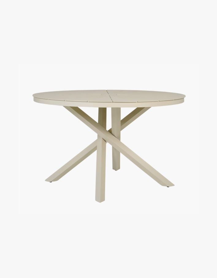Puutarhapöytä luonnonvalkoinen - ø120 cm luonnonvalkoinen - 1