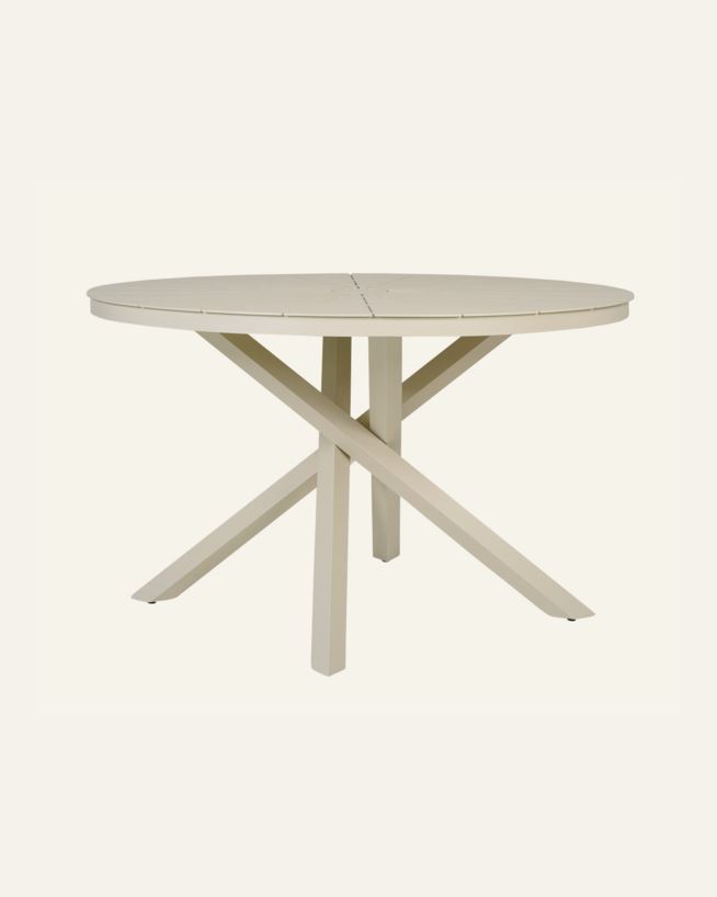 Puutarhapöytä luonnonvalkoinen - ø120 cm luonnonvalkoinen - 1