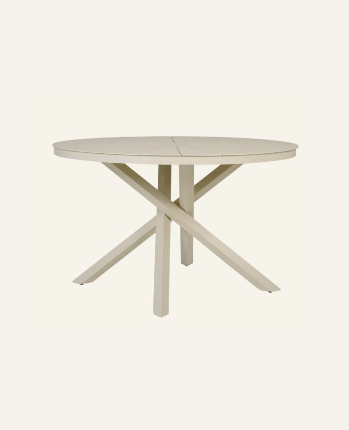 Puutarhapöytä luonnonvalkoinen - ø120 cm luonnonvalkoinen - 1