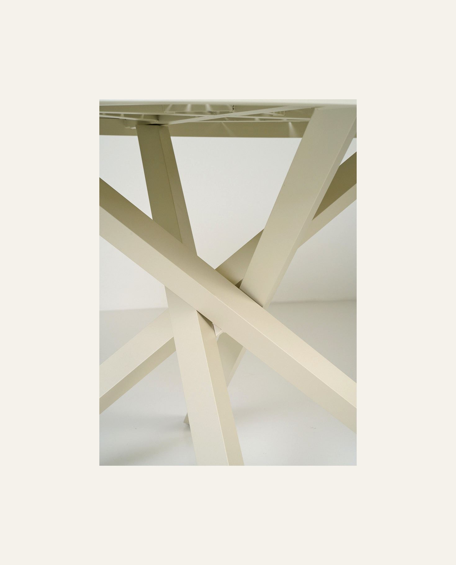 Puutarhapöytä luonnonvalkoinen - 3