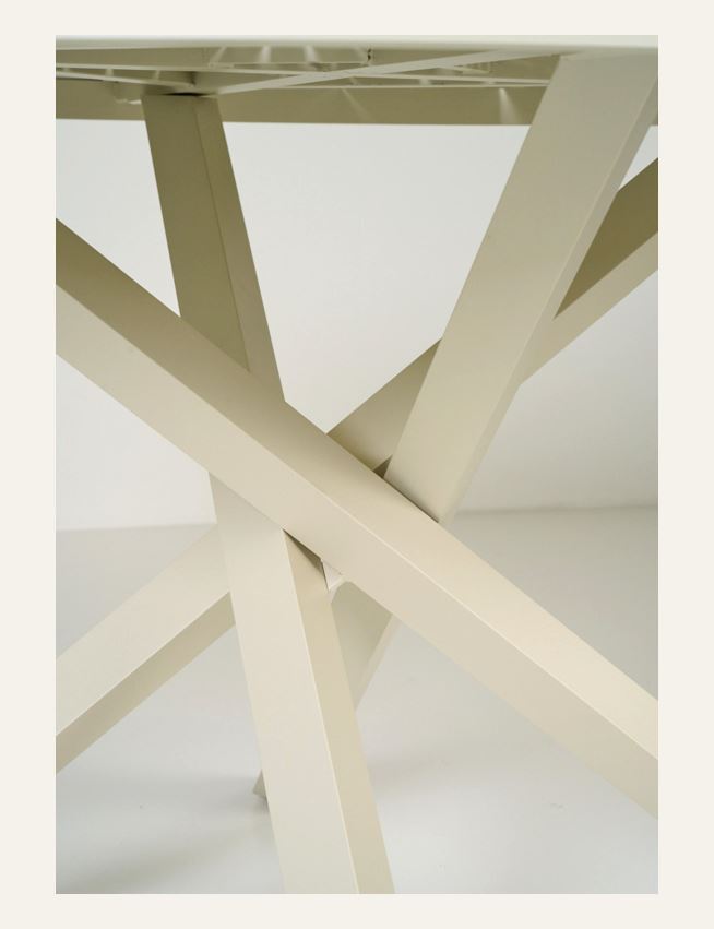 Puutarhapöytä luonnonvalkoinen - 3