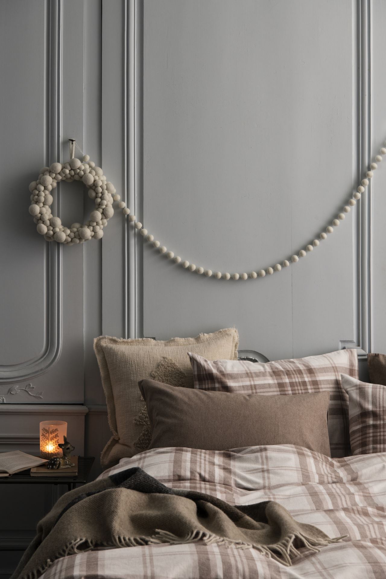 Pussilakanasetti lankavärjättyä flanellia hiekka - 2