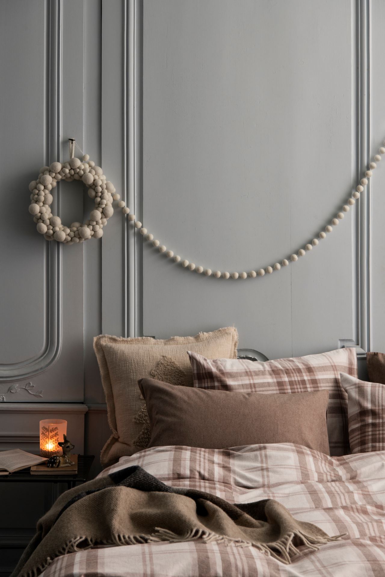 Pussilakanasetti lankavärjättyä flanellia hiekka - 2