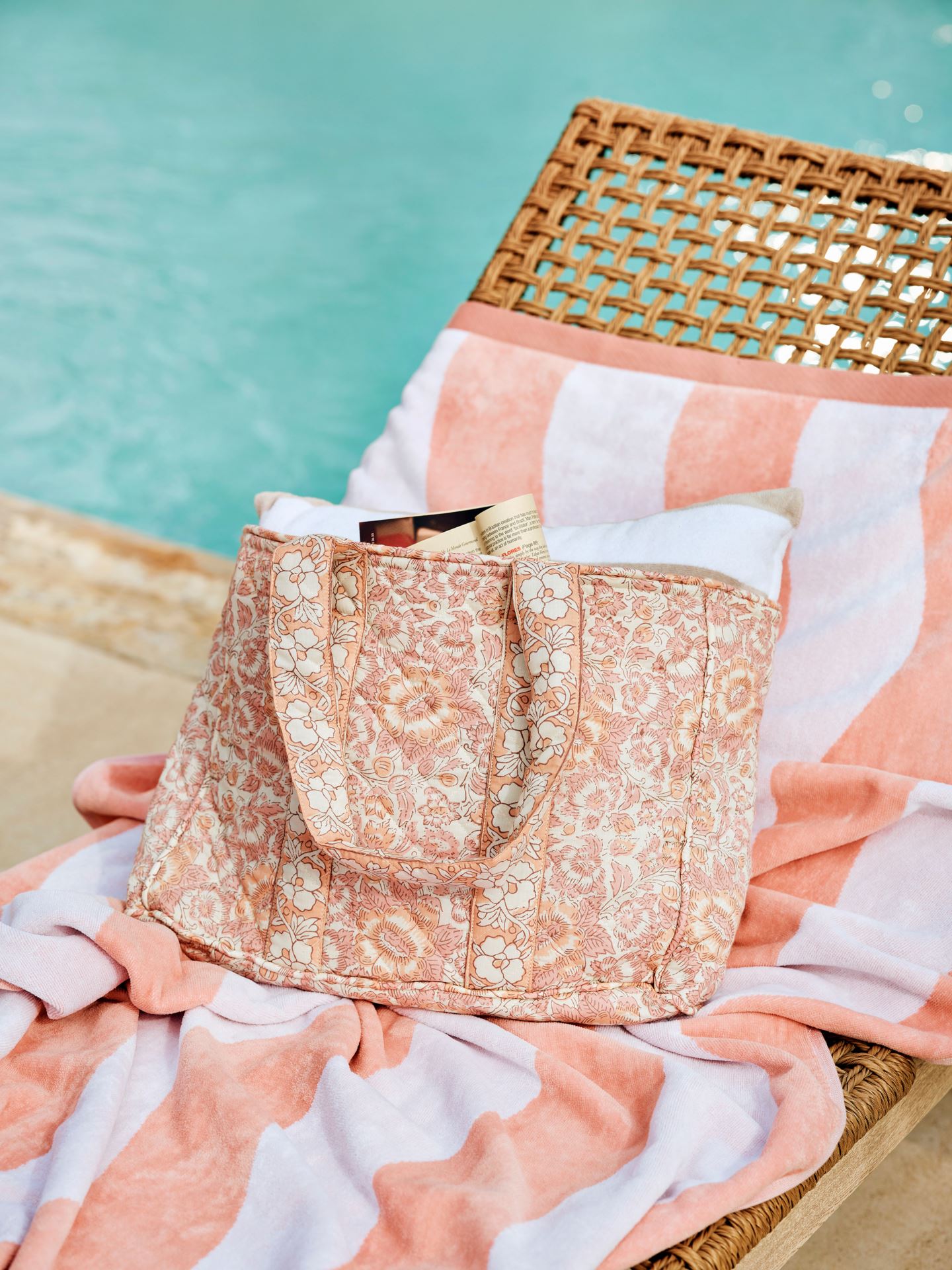 Pieni kangaskassi moniväri/roosa - 2