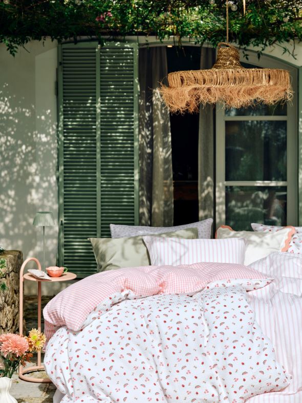 Pussilakanasetti kreppipuuvillaa moniväri - 2