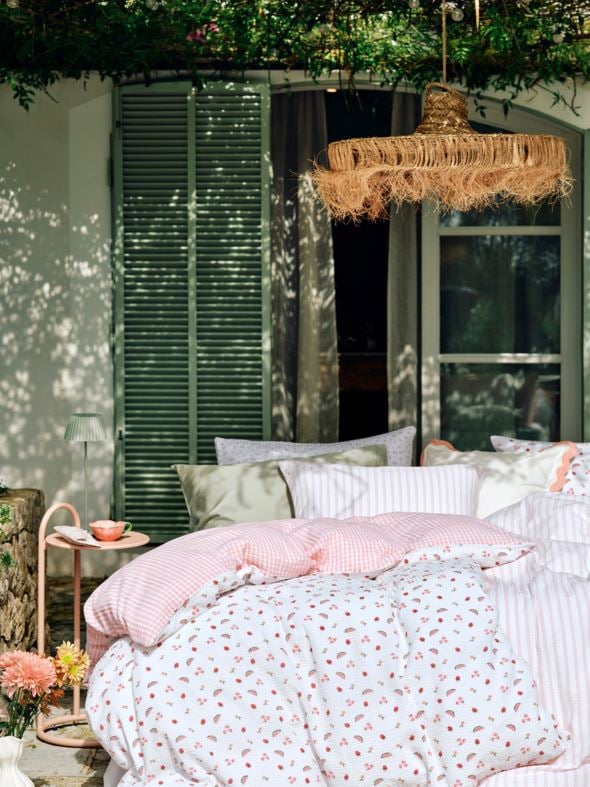 Pussilakanasetti kreppipuuvillaa moniväri - 2