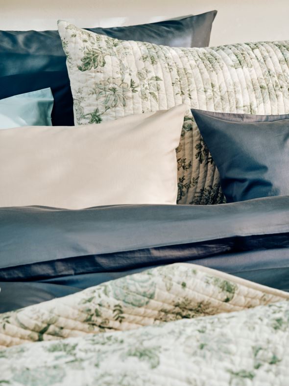 Pussilakanasetti satiinipuuvillaa sumuinen sininen - 6