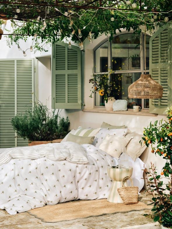 Pussilakanasetti kreppipuuvillaa vihreä - 2