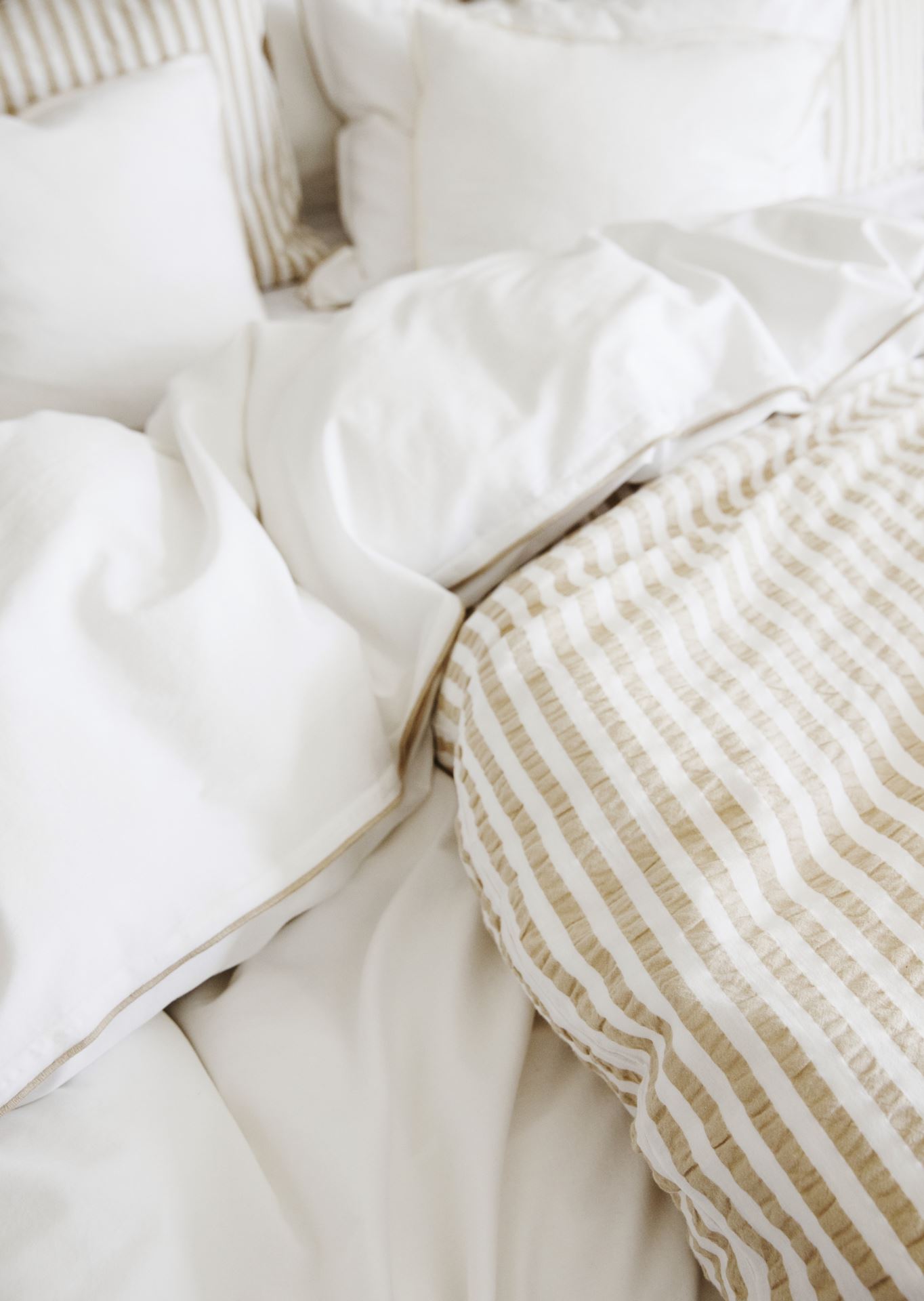 Pussilakanasetti kreppipuuvillaa hiekka - 2