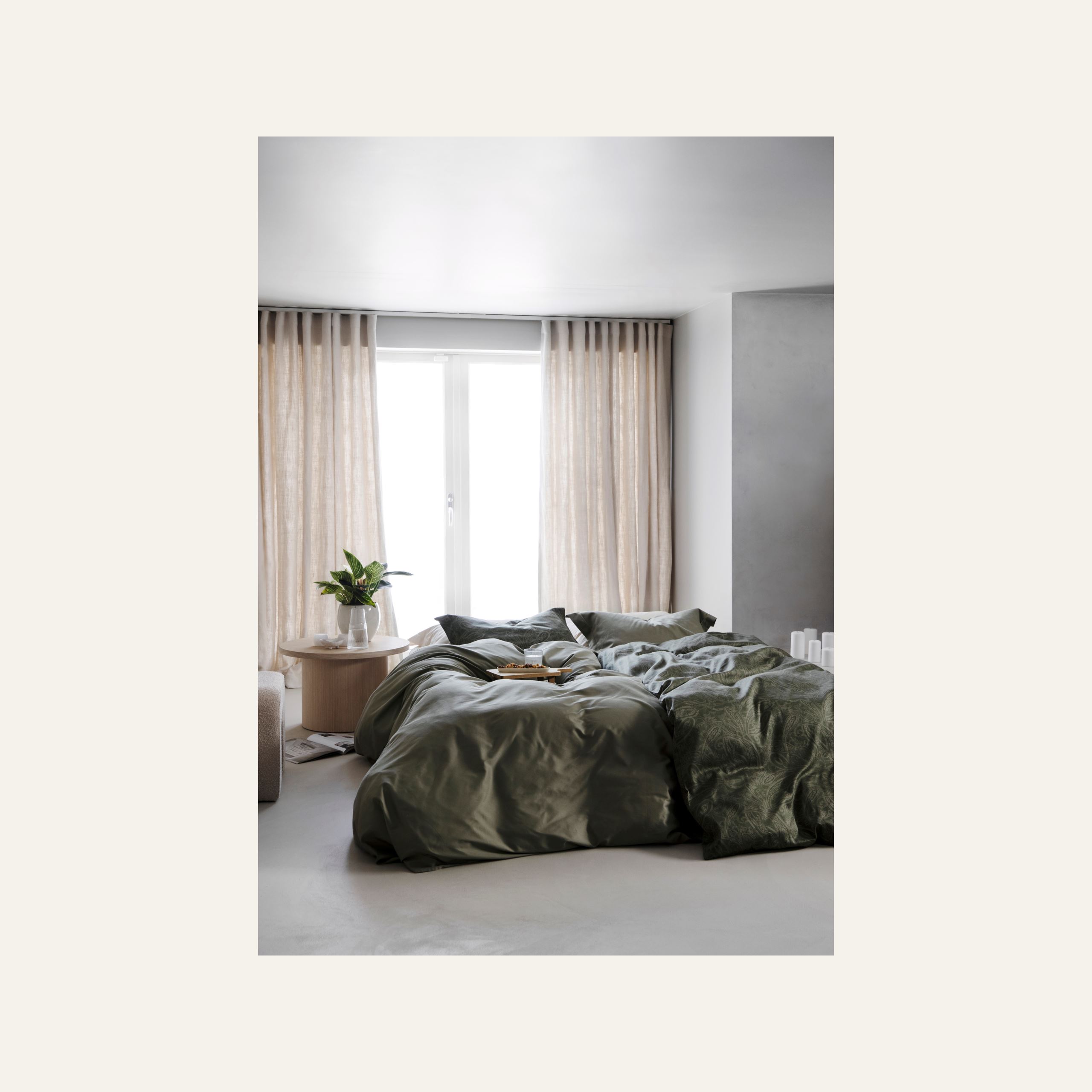 Pussilakanasetti egyptinpuuvillaa oliivinvihreä - 4