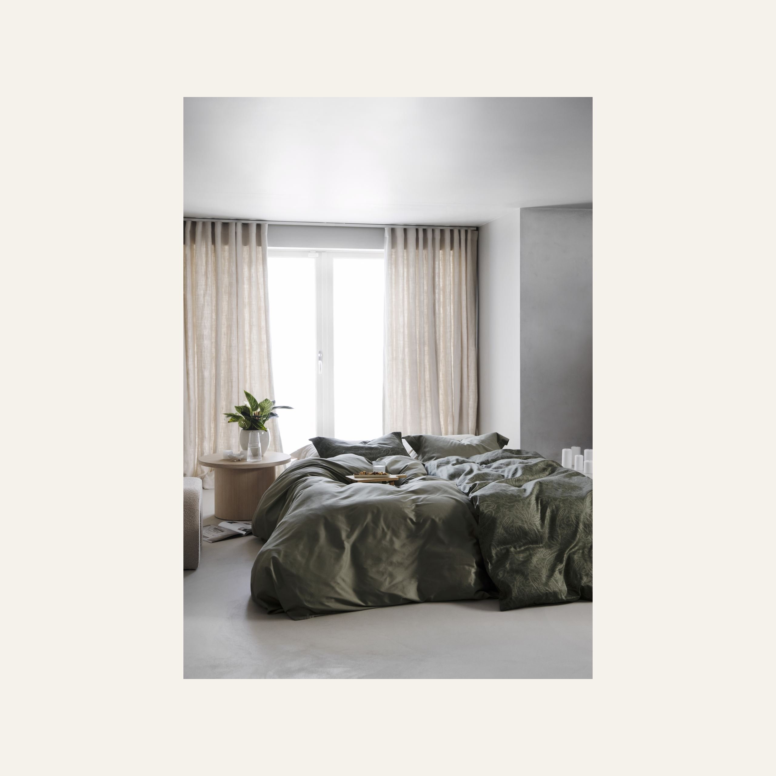 Pussilakanasetti egyptinpuuvillaa oliivinvihreä - 4