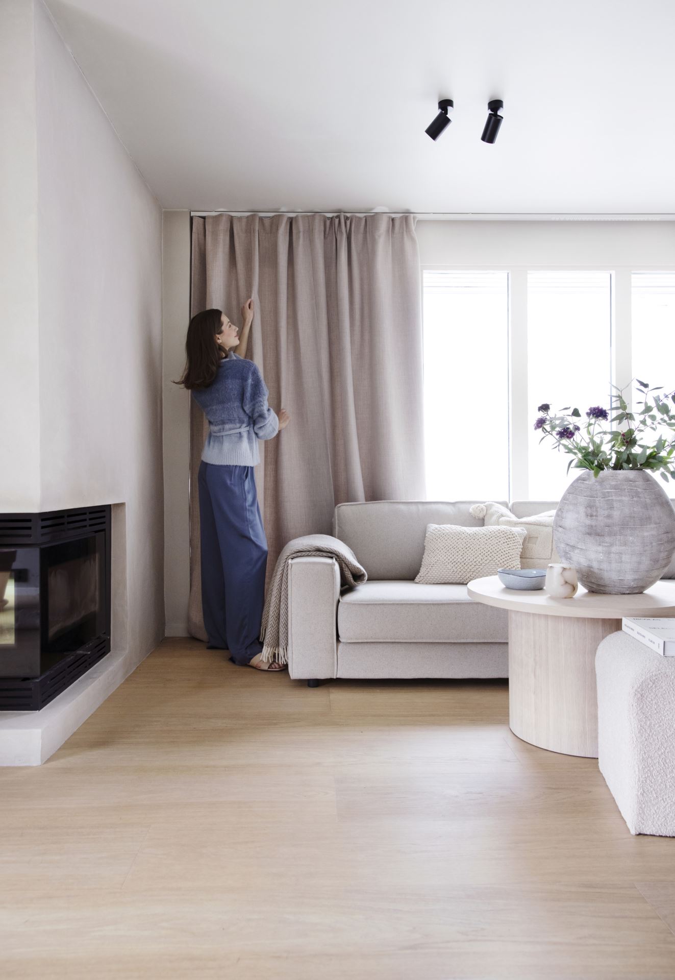 Pimentävä verho beige - 7