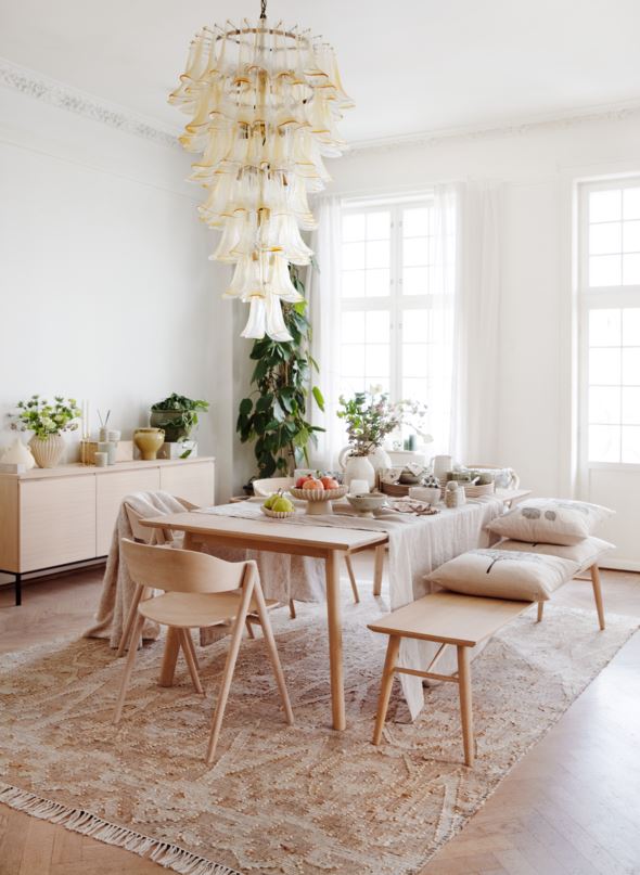 Ruokapöydän penkki luonnonväri - 11