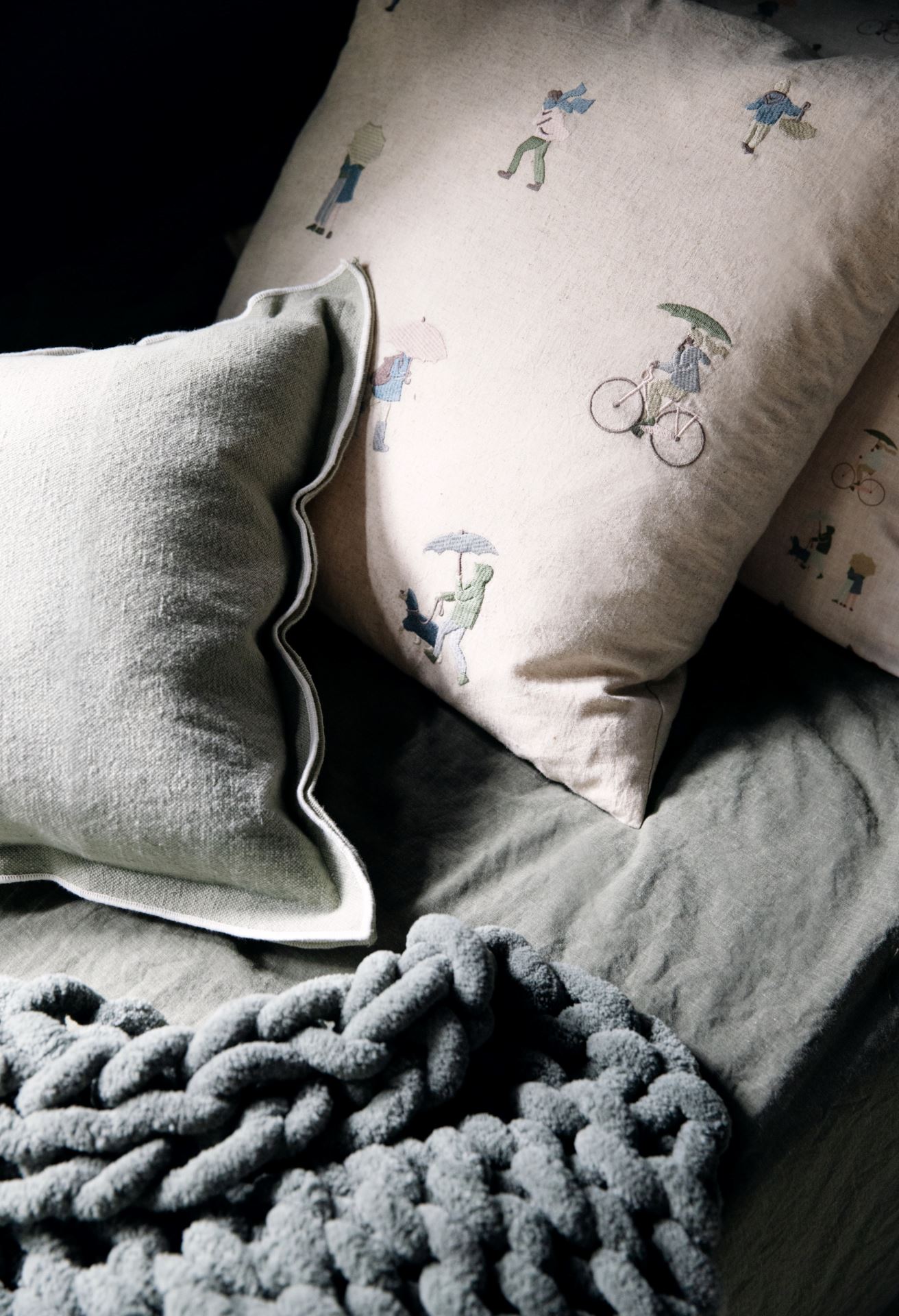 Koristetyynynpäällinen vihreä - 3