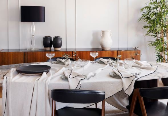 Pellavaservetti valkoinen - 3