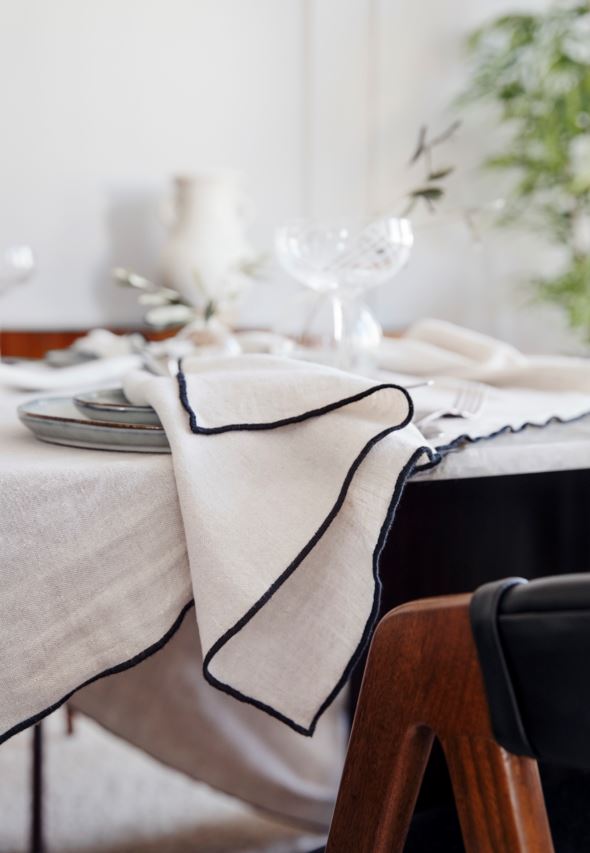 Pellavaservetti valkoinen - 2