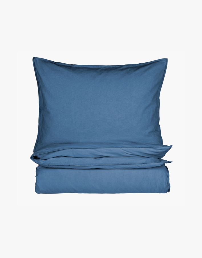 Pussilakanasetti puuvillaa farkunsininen - 150x210 cm/50x60 cm farkunsininen - 1