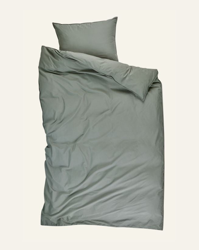 Pussilakanasetti puuvillaa oliivinvihreä - 150x210 cm/50x60 cm oliivinvihreä - 1