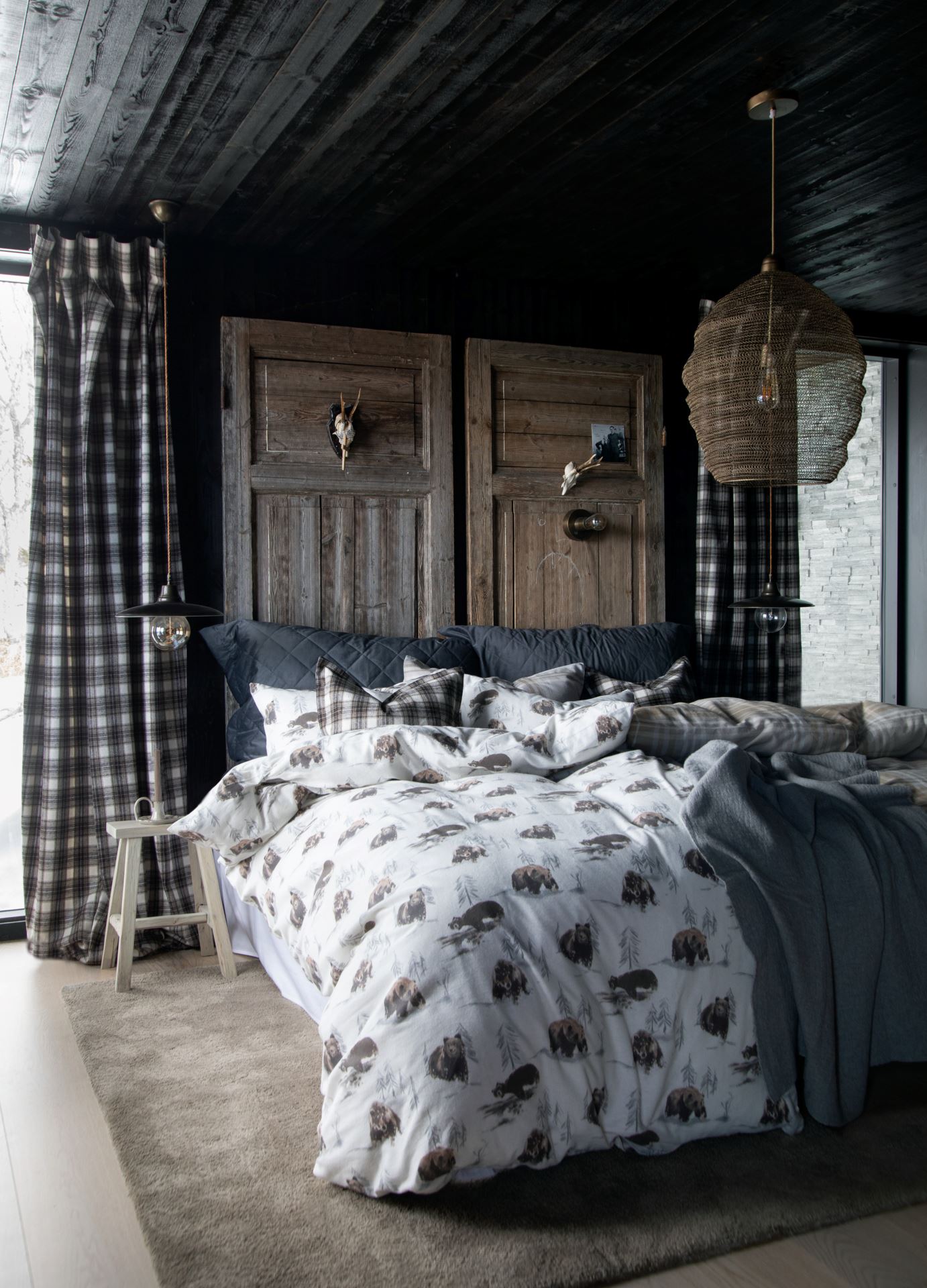 Verho moniväri/ruskea - 2