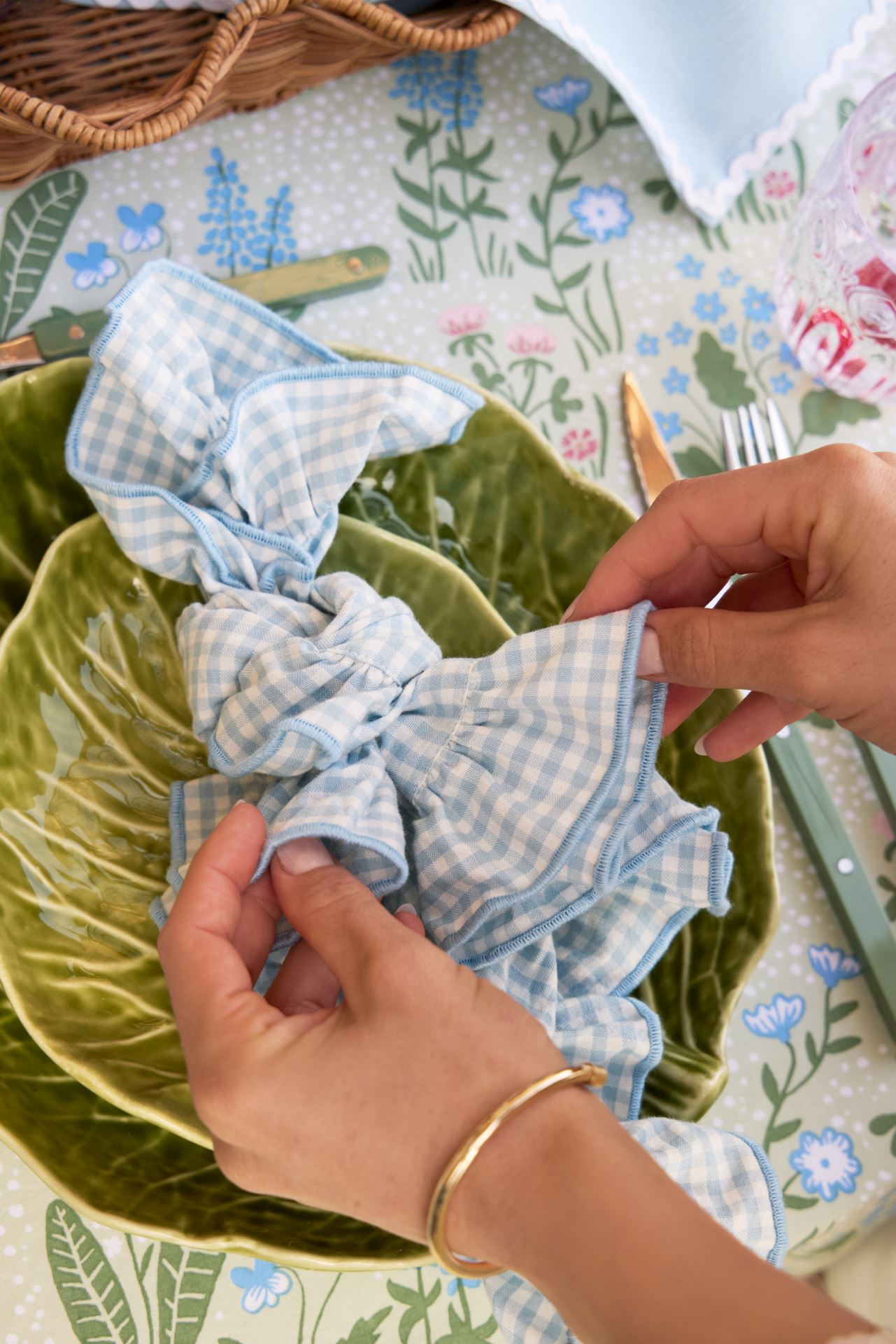 2 kpl kangaslautasliina vaaleansininen - 2