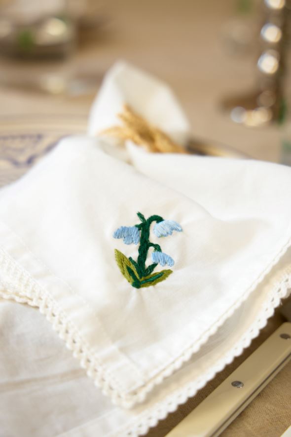 Kangaslautasliina, 2 kpl valkoinen - 5