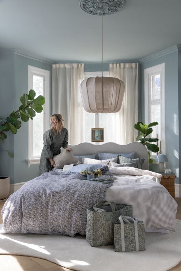 Pussilakanasetti kreppipuuvillaa moniväri/sininen - 6