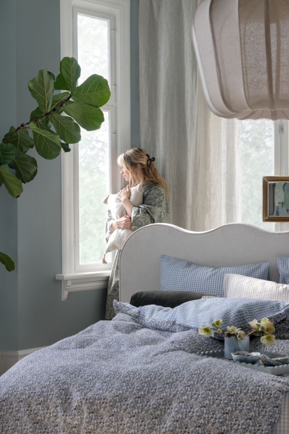 Pussilakanasetti kreppipuuvillaa moniväri/sininen - 5