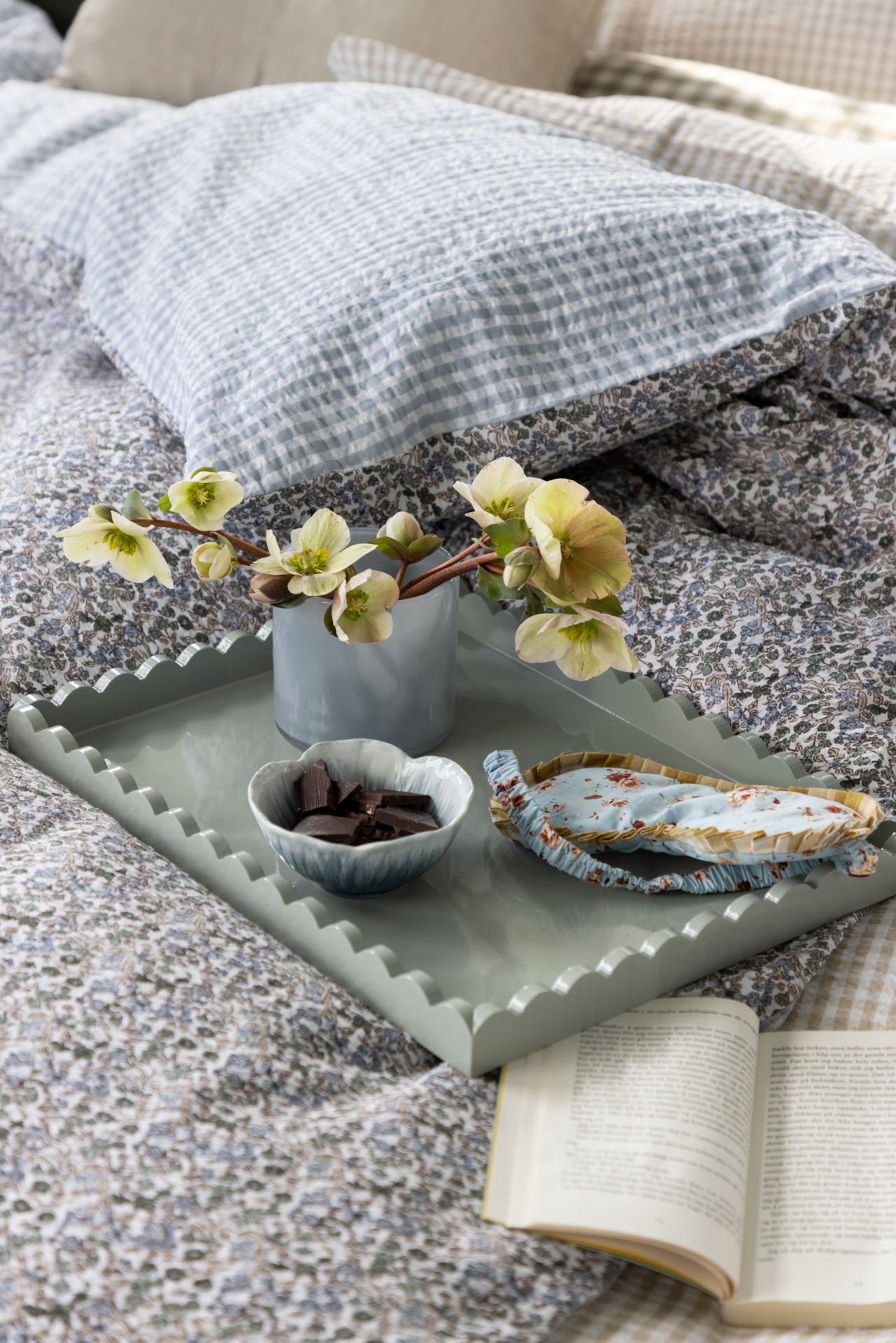 Pussilakanasetti kreppipuuvillaa moniväri/sininen - 3