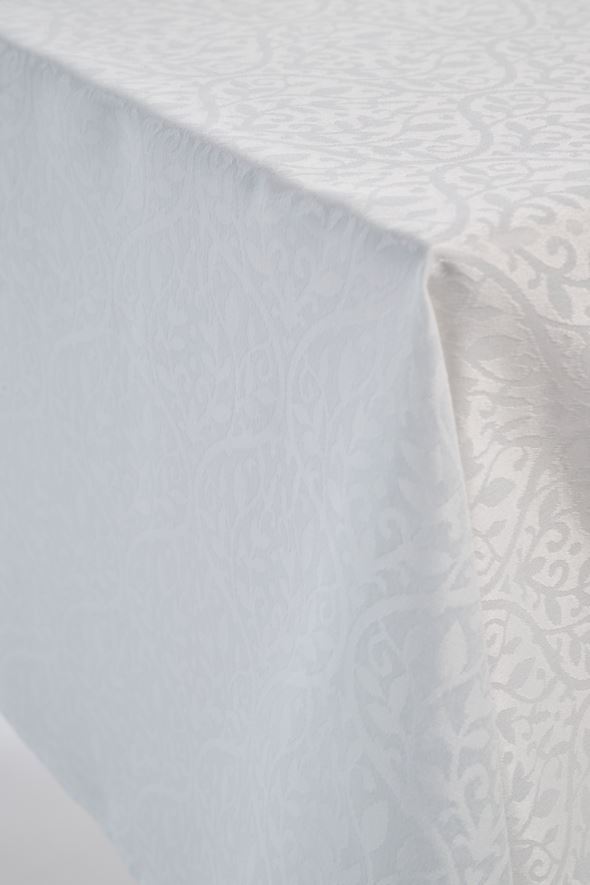 Jakardikudottu pöytäliina valkoinen - 4