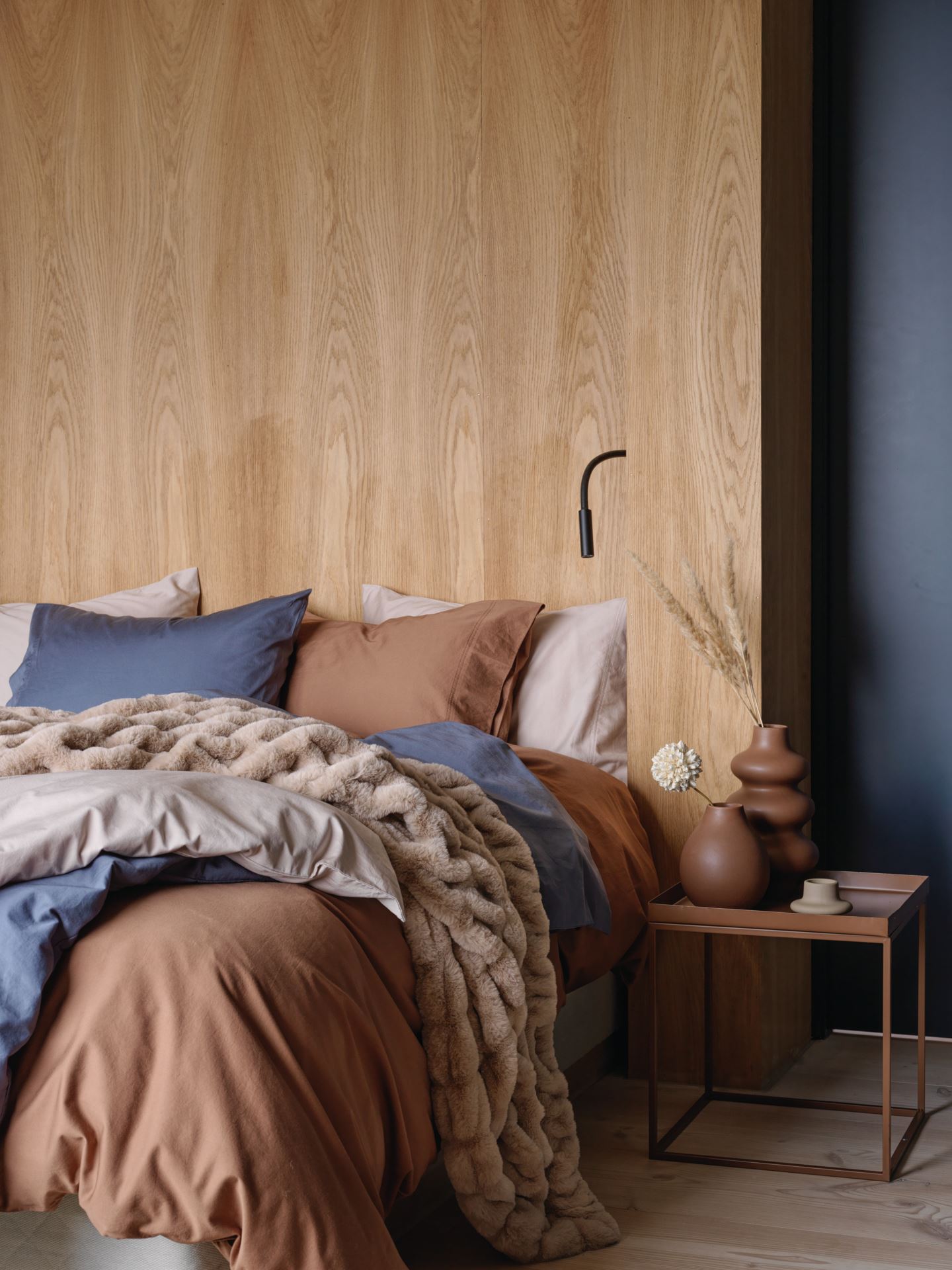 Pussilakanasetti satiinipuuvillaa sumuinen sininen - 4