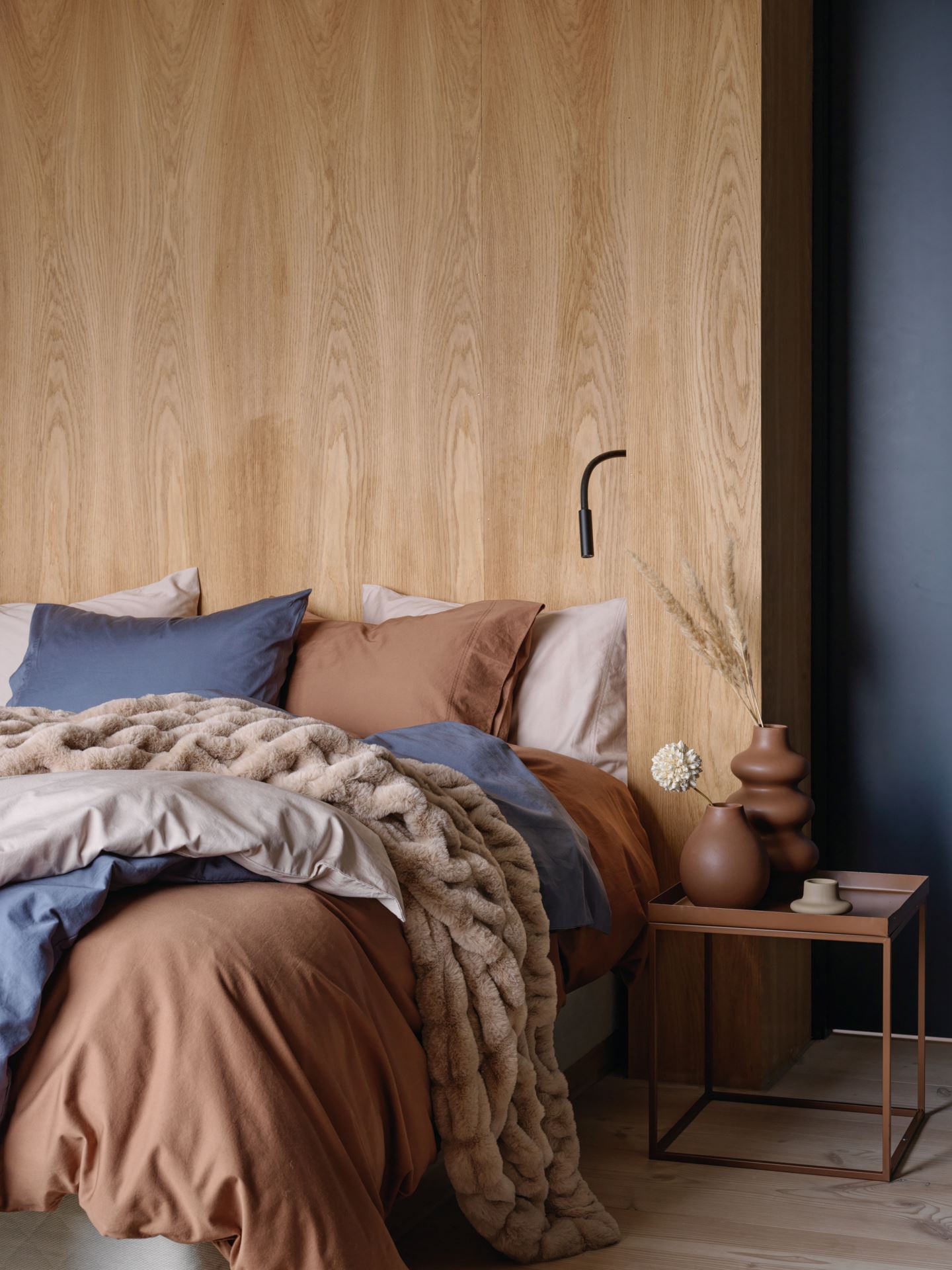 Pussilakanasetti satiinipuuvillaa sumuinen sininen - 4