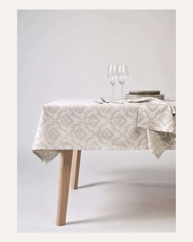 Pintakäsitelty pöytäliina beige - ø180 cm beige - 1
