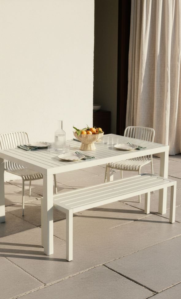 Puutarhan penkki luonnonvalkoinen - 2