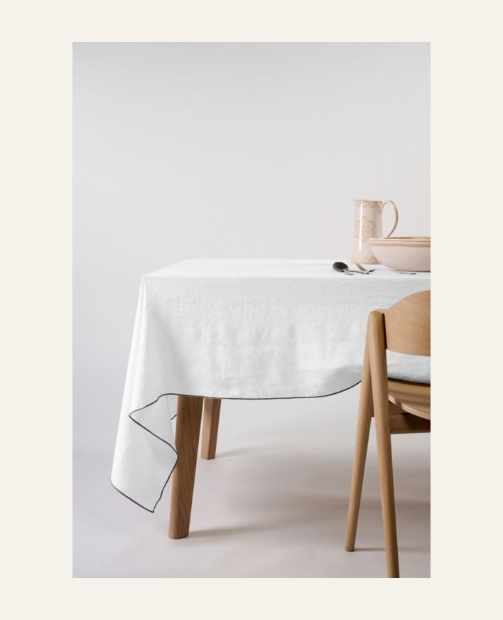 Pellavaliina valkoinen - 140x250 cm valkoinen - 1