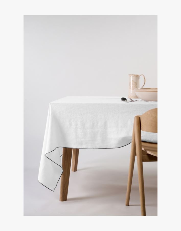 Pellavaliina valkoinen - 140x250 cm valkoinen - 1